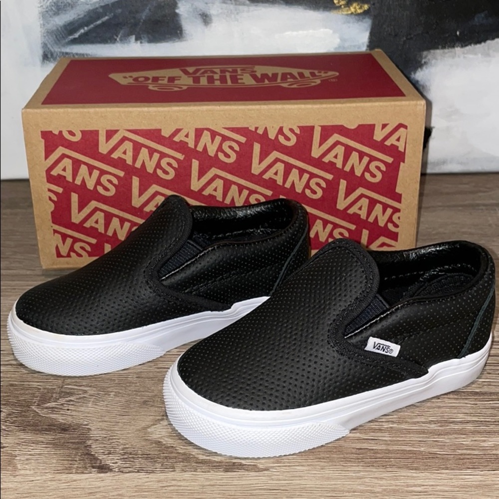 Black leather Vans New In Box